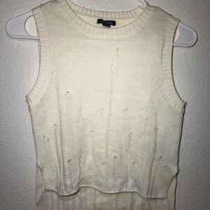 wild fable Cream Ribbed Crewneck Sweater